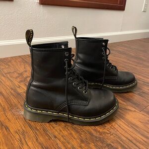 Black Leather Dr. Marten 1460 Combat Boots